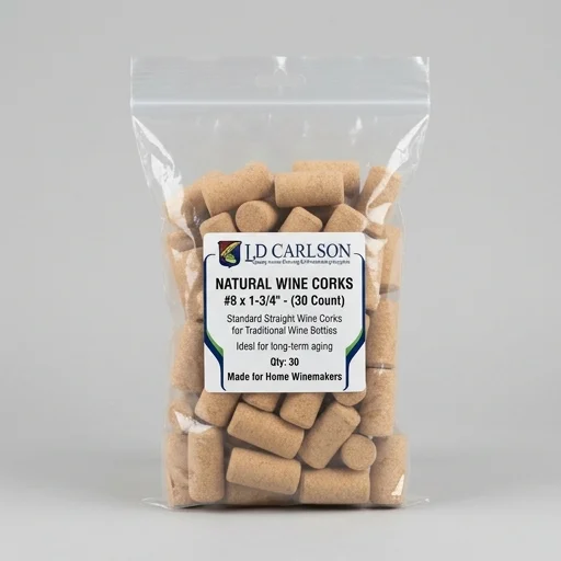 LD Carlson Natural Wine Corks (#8 x 1-3/4") - Bag of 30